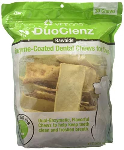 Vet One DuoClenz Rawhide Dental Chews Large Dogs | Enzymatic Rawhide for Oral Care thumbnail 1