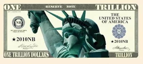 American Art Classics Trillion Dollar Novelty Bill | Pack of 100, Green Paper, 6.14 x 2.61 inches thumbnail 2