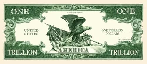 American Art Classics Trillion Dollar Novelty Bill | Pack of 100, Green Paper, 6.14 x 2.61 inches thumbnail 3