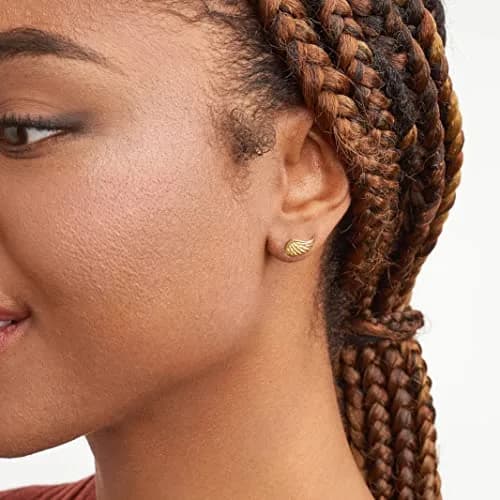 MORGAN & PAIGE Silver 18k Yellow Gold Plated Angel Wings Stud Earrings | Feminine & Durable (70-120 chars) thumbnail 2