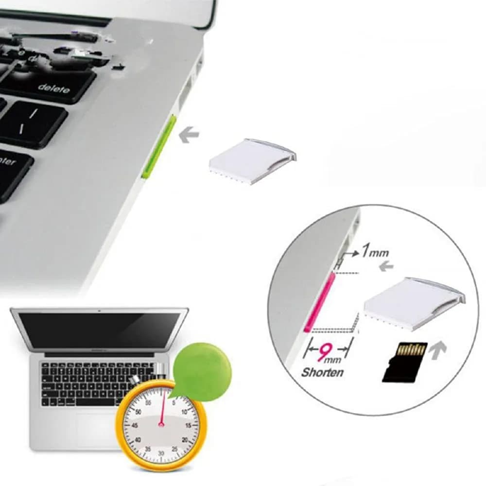 cablecc White Micro SD to SD Card Adapter Kit | Short Body for MacBook Pro/Air/Retina - view 4
