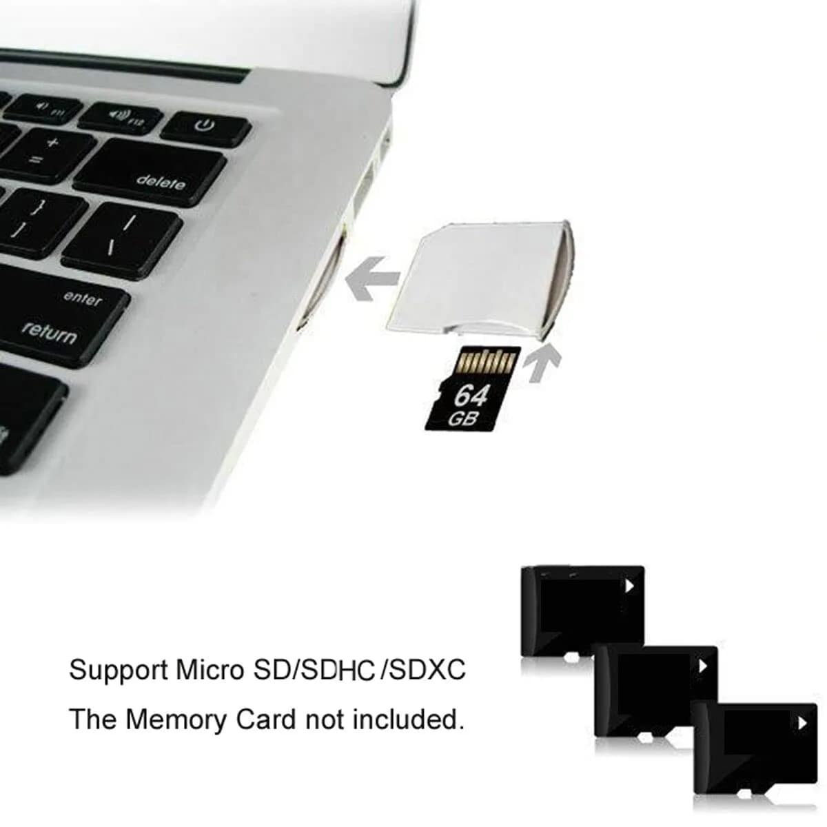 cablecc White Micro SD to SD Card Adapter Kit | Short Body for MacBook Pro/Air/Retina - view 5