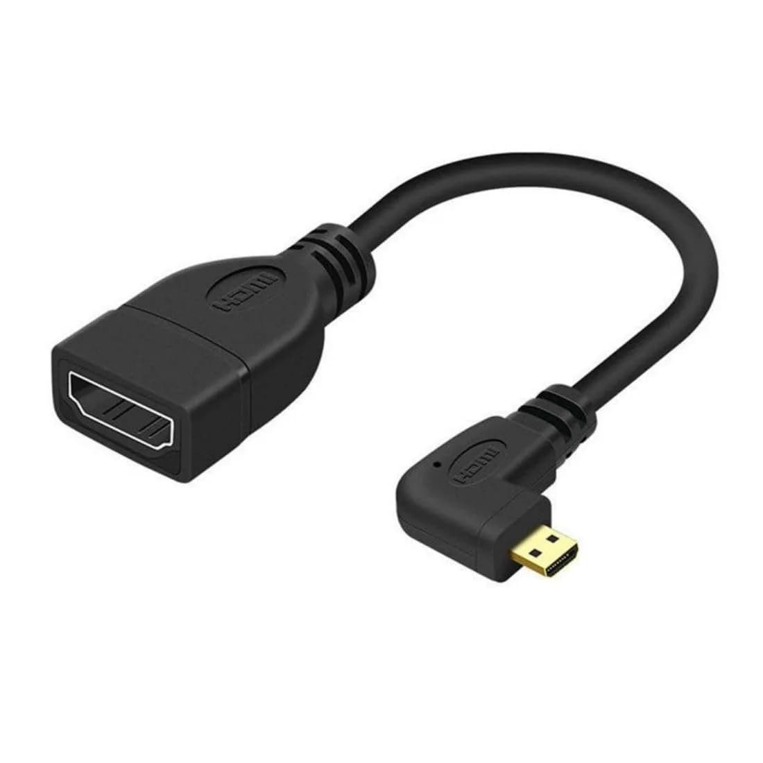 chenyang Micro HDMI Male to HDMI Female 4K60hz HDTV 90 Degree Left Angled Cable Adapter for Displays Monitor Camera 10cm | True HD Connection - main product image