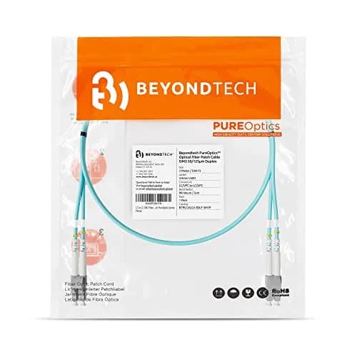BEYONDTECH 3m (9.84ft) LC to LC Fiber Patch Cable – Multimode Duplex, 50/125µm, 10G, LSZH, Compatible with OM3 thumbnail 7