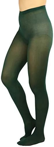 ToBeInStyle Women's Opaque Solid Color Nylon Tights Pantyhose - Hunter Green | Comfortable, Vibrant & Perfect for Parties thumbnail 5