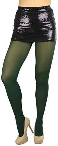 ToBeInStyle Women's Opaque Solid Color Nylon Tights Pantyhose - Hunter Green | Comfortable, Vibrant & Perfect for Parties thumbnail 6