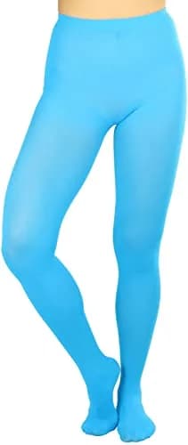 ToBeInStyle Women's Opaque Solid Color Nylon Tights | Vibrant Neon for Party & Festival (One Size) thumbnail 1