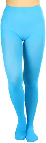 ToBeInStyle Women's Opaque Solid Color Nylon Tights | Vibrant Neon for Party & Festival (One Size) thumbnail 4