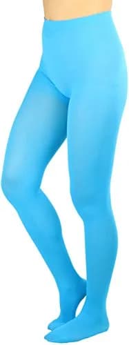 ToBeInStyle Women's Opaque Solid Color Nylon Tights | Vibrant Neon for Party & Festival (One Size) thumbnail 5