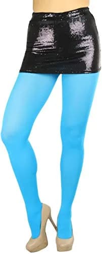 ToBeInStyle Women's Opaque Solid Color Nylon Tights | Vibrant Neon for Party & Festival (One Size) thumbnail 6