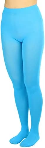 ToBeInStyle Women's Opaque Solid Color Nylon Tights | Vibrant Neon for Party & Festival (One Size) thumbnail 3