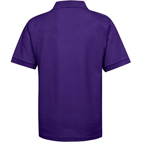 Premium Wear Boys' Short Sleeve School Uniform Polo Shirt, Purple, M | Pique Knit, Stain Resistant thumbnail 2
