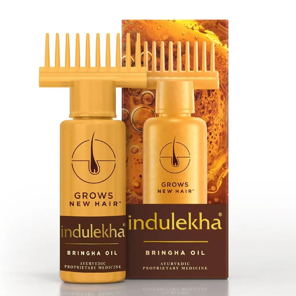 Indulekha Bringha Hair Oil 100ml (3.38 Fl Oz) | Ayurvedic Hair Fall & Dandruff Control - main product image