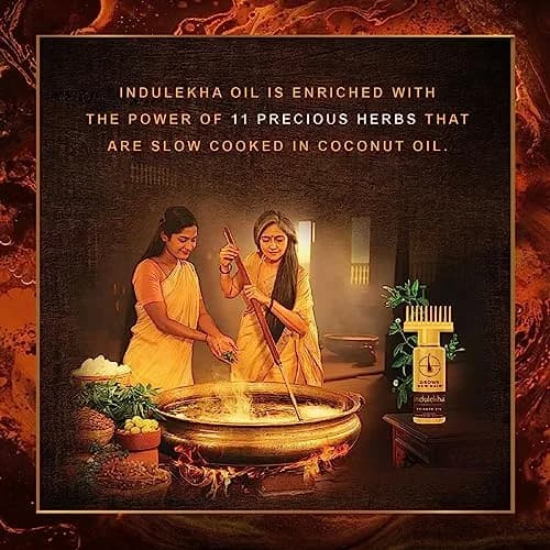 Indulekha Bringha Hair Oil 100ml (3.38 Fl Oz) | Ayurvedic Hair Fall & Dandruff Control thumbnail 6