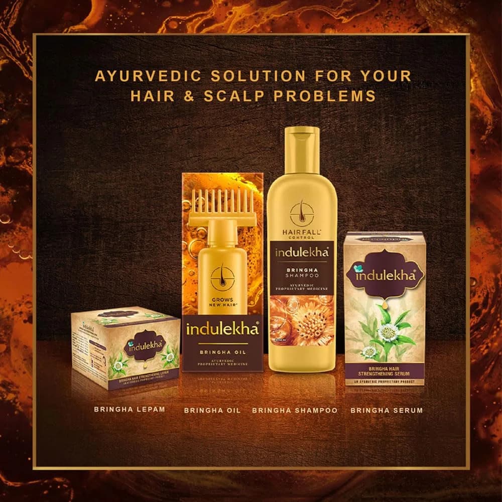 Indulekha Bringha Hair Oil 100ml (3.38 Fl Oz) | Ayurvedic Hair Fall & Dandruff Control - view 7