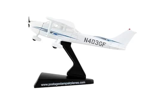 Postage Stamp Cessna 172 Skyhawk 1:87 Scale Diecast Model Airplane | Officially Licensed Collectible with Display Stand thumbnail 5