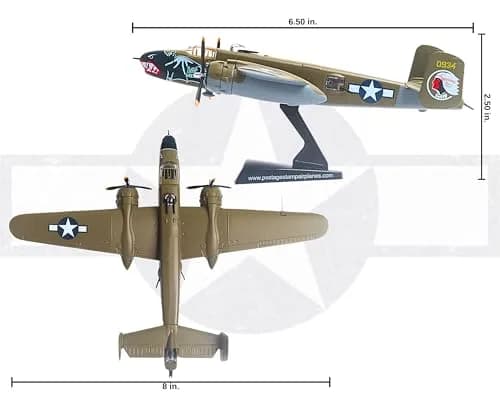 Postage Stamp B-25J Mitchell Betty's Dream Vehicle 1/100 Scale | WWII Aircraft Replica for Collectors thumbnail 7