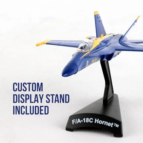 Postage Stamp F/A-18C Hornet Blue Angels – 1/150 Scale Die-Cast Metal Jet Model with Display Stand – Officially Licensed US Navy Collectible for Adults 14+ thumbnail 5