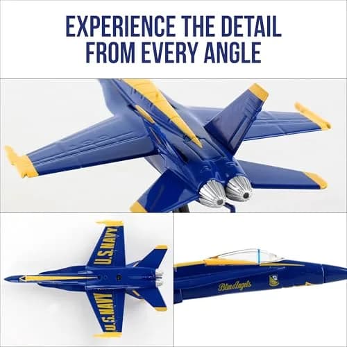 Postage Stamp F/A-18C Hornet Blue Angels – 1/150 Scale Die-Cast Metal Jet Model with Display Stand – Officially Licensed US Navy Collectible for Adults 14+ thumbnail 7