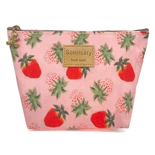 Hunger Pink Strawberry Print Make-Up Cosmetic Bag Carry Case, 14 Patterns (P1141707) | Waterproof, Portable & Organize thumbnail 1