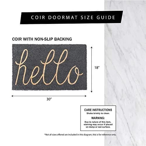 DII Floral Design Collection Natural Coir Doormat 17x29 | Floral Welcome Rug for Entryways thumbnail 5