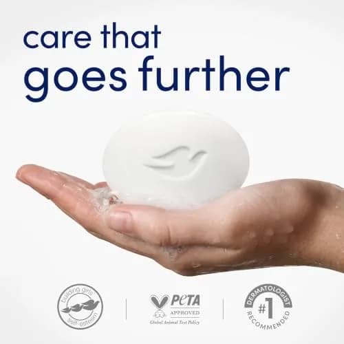 Dove Sensitive Skin Beauty Bar Soap 106g (3.75 oz) 6 Bars | Fragrance-Free Hypoallergenic Cleanser thumbnail 4