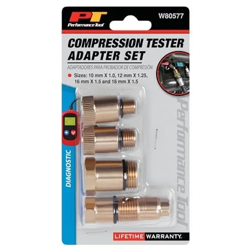 Performance Tool W80577 Compression Tester Spark Plug Adapter Set | Wide Compatibility, Durable Rubber Seals, High-Quality Materials thumbnail 7