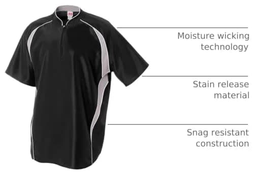 A4 Mens Batting Jacket 2XL Black | Moisture Wicking, Odor Resistant, UV Protection thumbnail 2