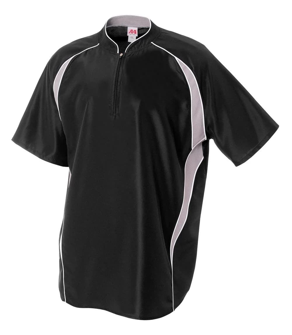 A4 Mens Batting Jacket XL Black | Moisture Wicking, Odor Resistant, UV Protection