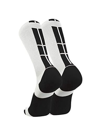 TCK Baseline Crew Athletic Socks for Basketball, Football & Sports - Small, White/Black | Supportive, Moisture-Wicking & Durable thumbnail 2