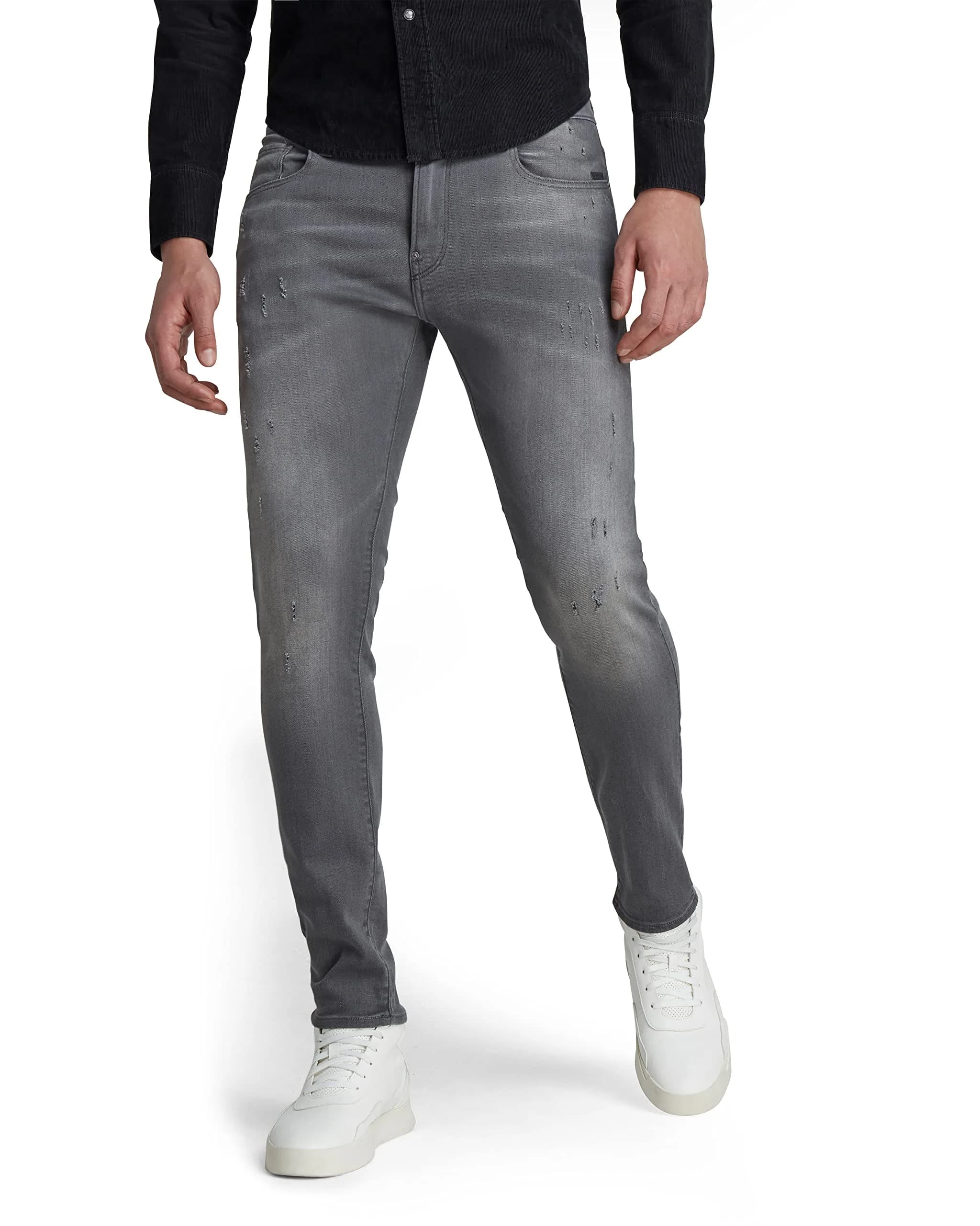 G-STAR Raw Men's Revend Skinny Fit Jeans, Light Aged Destroyed, 30W x 34L | Modern Skinny Fit Denim — Light Aged Destroyed