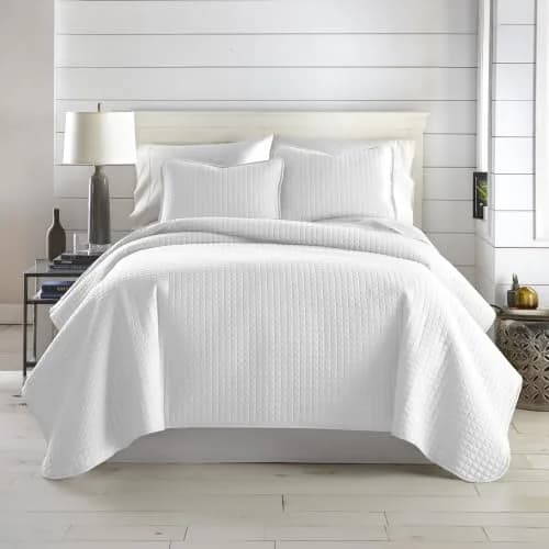 Southshore Fine Living, Inc. Oversized White Queen Quilt Bedding Set with 2 Shams | Microfiber, All Seasons, Full/Queen thumbnail 1