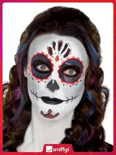 Smiffys Day of the Dead Make-Up Kit, with Face Paints | Face Art & Costume Accessory thumbnail 5