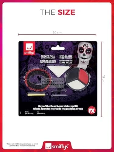 Smiffys Day of the Dead Make-Up Kit, with Face Paints | Face Art & Costume Accessory thumbnail 6