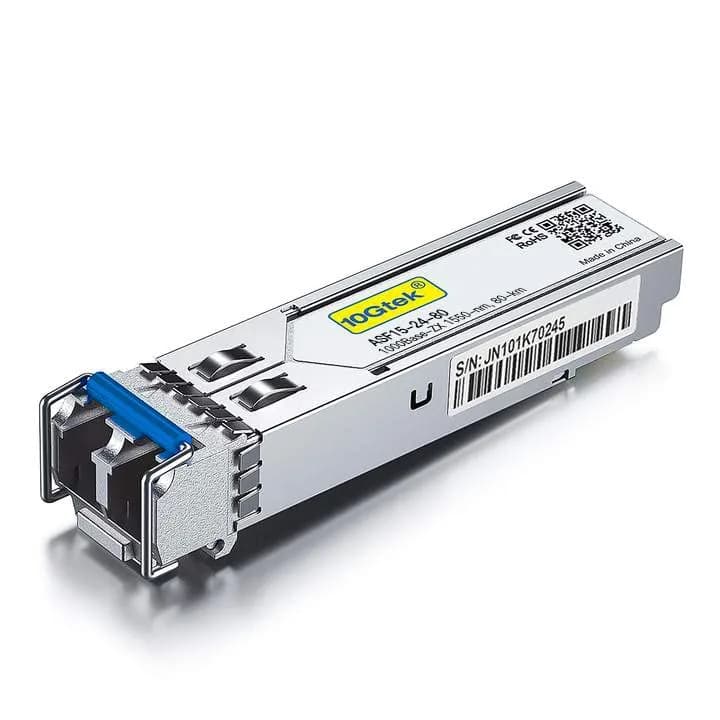 10Gtek 1.25G 1000Base-ZX SFP Transceiver 80 km | Dual LC Single-Mode Fiber thumbnail 1