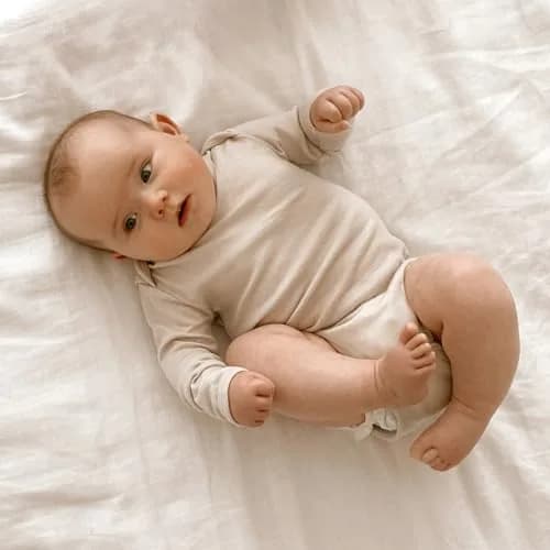 Woolino 100% Superfine Merino Wool Baby Bodysuit Long Sleeve 3-6 Months | Temperature-Regulating & Soft thumbnail 5