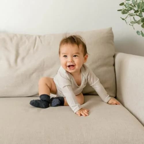 Woolino 100% Superfine Merino Wool Baby Bodysuit Long Sleeve 3-6 Months | Temperature-Regulating & Soft thumbnail 7