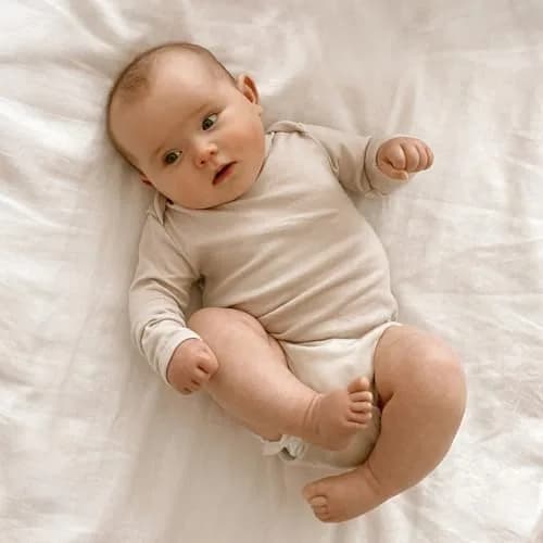 Woolino 100% Superfine Merino Wool Baby Bodysuit Long Sleeve 3-6 Months | Temperature-Regulating & Soft thumbnail 2