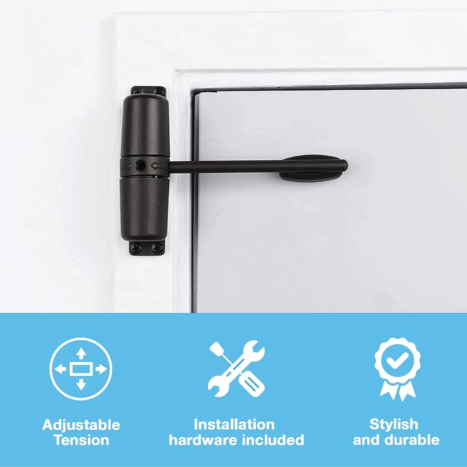 Wright Products VWC50BZ Vertical Door Closer Black | Adjustable Tension for Interior Doors - view 3