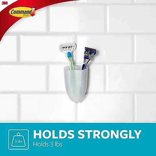 Command Razor Holder, Clear Frosted | Damage-Free Bathroom Organization (70-120 chars) thumbnail 4
