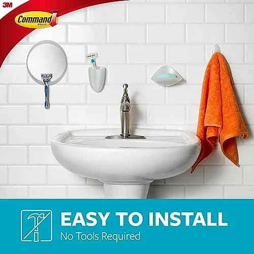 Command Razor Holder, Clear Frosted | Damage-Free Bathroom Organization (70-120 chars) thumbnail 5