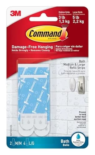 Command Assorted Replacement Strips, 2 Medium, 4 Large Strips | Damage-Free Organization for Bathrooms thumbnail 1