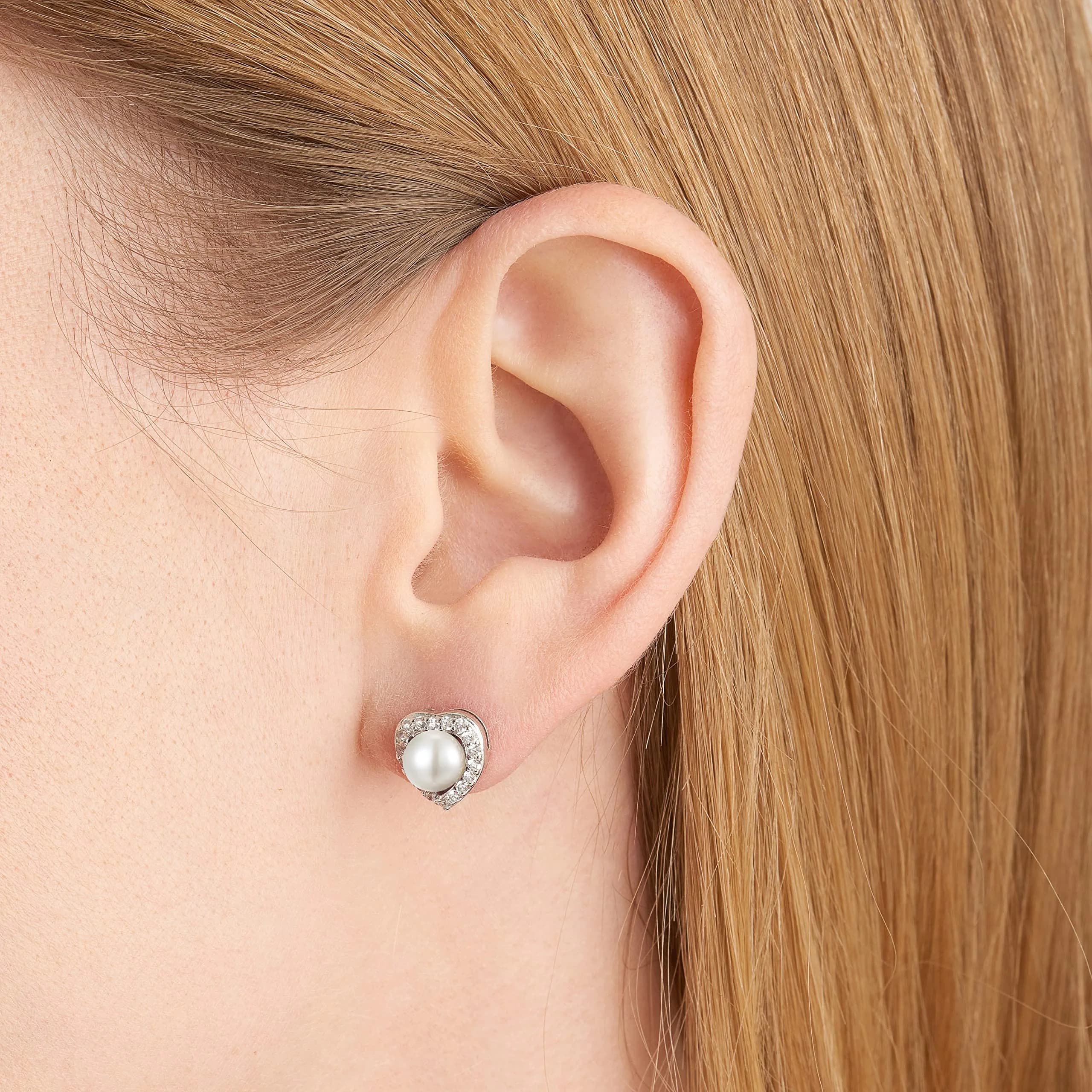 MORGAN & PAIGE .925 Sterling Silver Rhodium Plated Pearl & Sapphire Jewelry Set | June Birthstone thumbnail 3