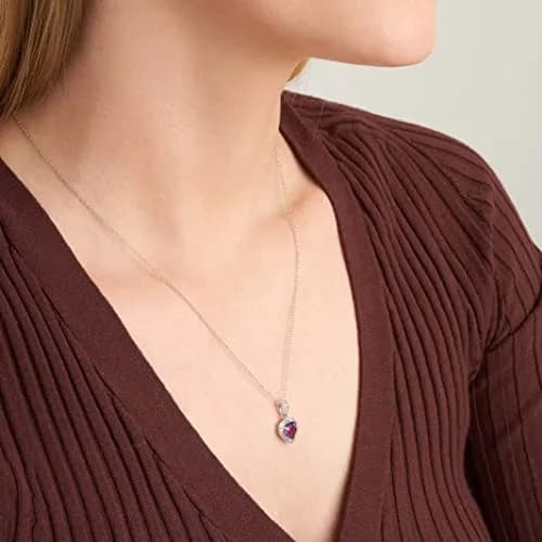MORGAN & PAIGE Silver Rhodium Plated Purple Amethyst Heart Jewelry Set | February Birthstone thumbnail 2