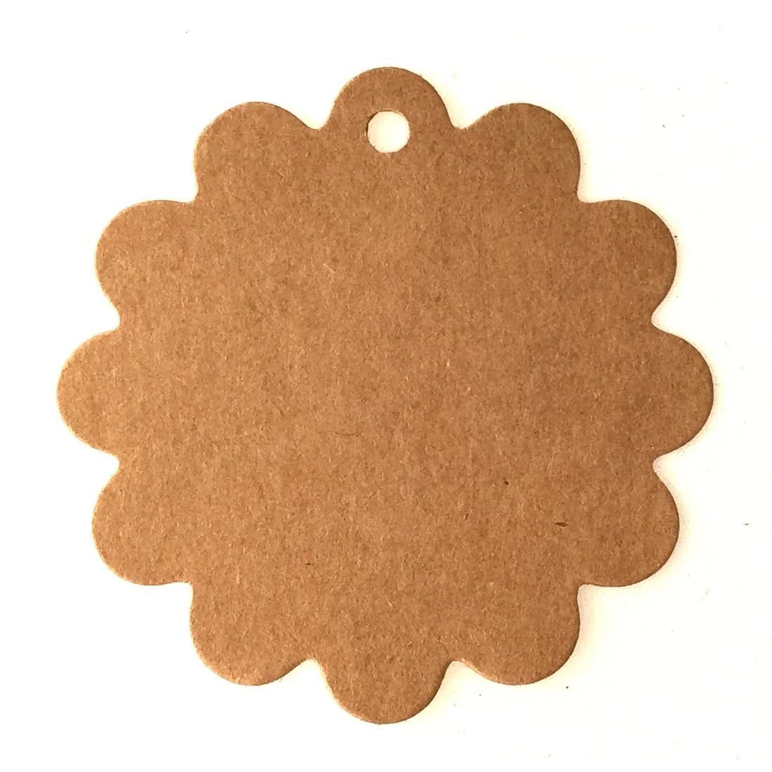 LWR CRAFTS 100 Hang Tags Scalloped Round Kraft with Jute Twines 2 3/8" | Creative Gift & Craft Tags — Kraft
