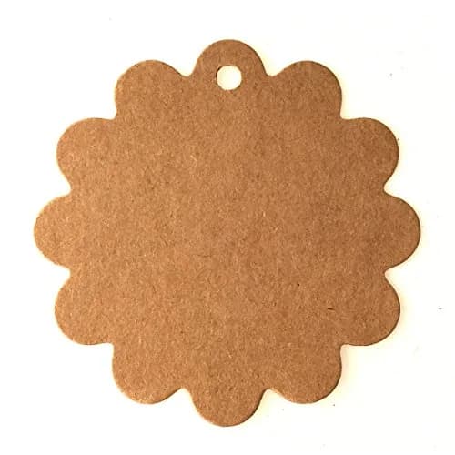 LWR CRAFTS 100 Hang Tags Scalloped Round Kraft with Jute Twines 2 3/8" | Creative Gift & Craft Tags thumbnail 1