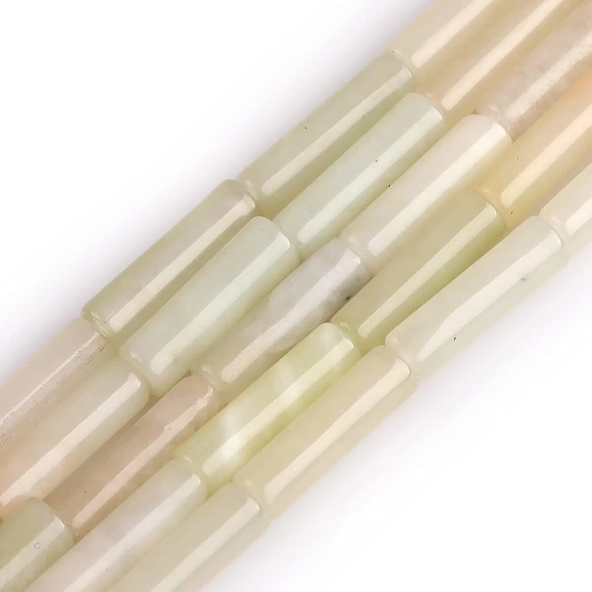 GEM-Inside 4x12mm Column Tube Hua Show Jade Gemstone Loose Beads