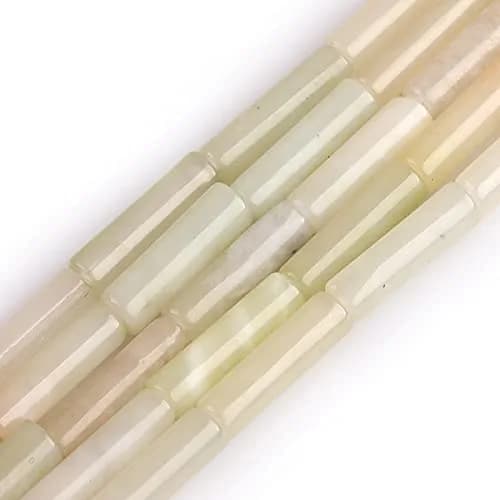 GEM-Inside 4x12mm Column Tube Hua Show Jade Gemstone Loose Beads thumbnail 1