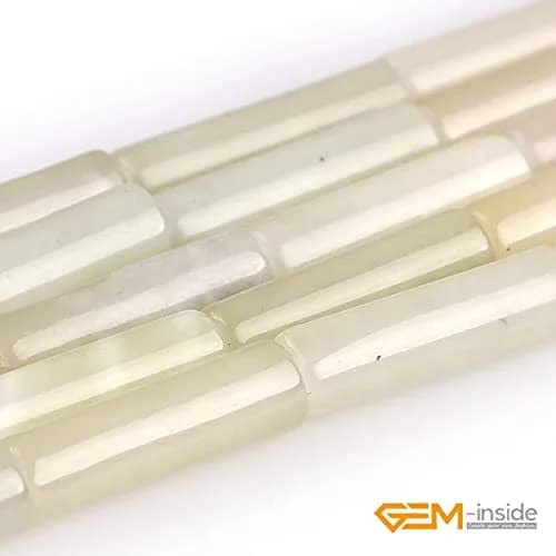 GEM-Inside 4x12mm Column Tube Hua Show Jade Gemstone Loose Beads thumbnail 4