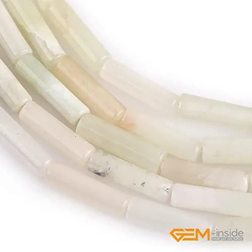 GEM-Inside 4x12mm Column Tube Hua Show Jade Gemstone Loose Beads thumbnail 5